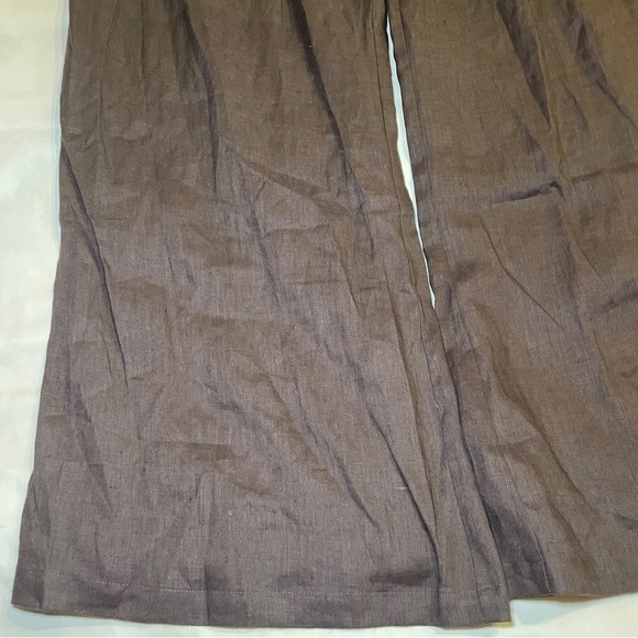 NEW! DISSH- HOLDEN BITTER CHOC LINEN PANT Size US 12 Wide Leg - Picture 4 of 12